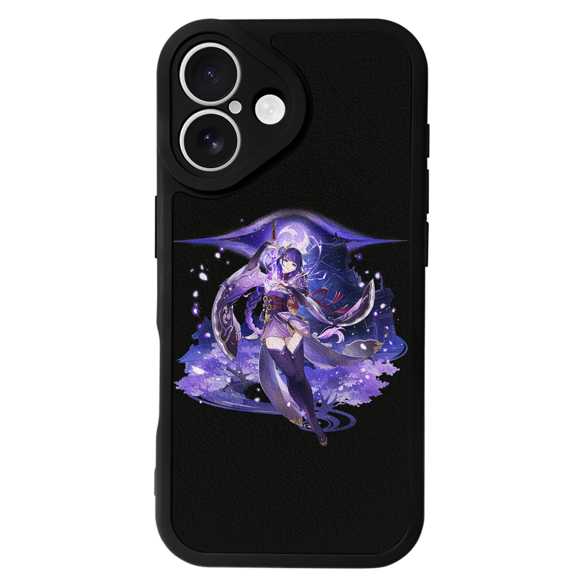 げんし神 雷電将軍 らいでんしょうぐん genshin Raiden Shogun 【iPhone 16シリーズ対応】シリコンスマホケース（レザー調） 材質：シリコン